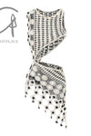 SWAYING/KNIT Embroidered Crochet Tank Top with Bandeau SW22SST58 White/Black